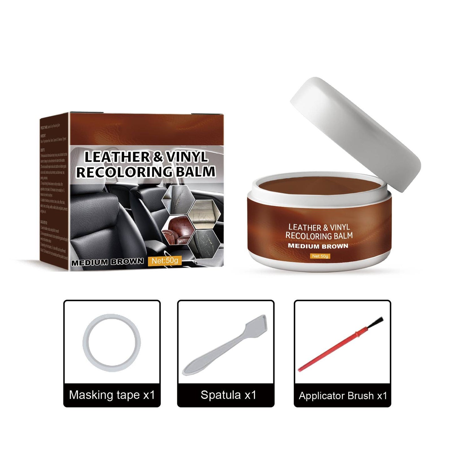 Leather & Vinyl Recoloring Balm Kit – Restore Faded Seats, Sofas & Shoes
