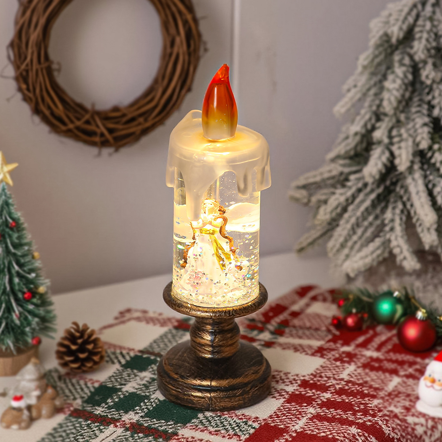 Christmas Crystal Candle Lamp Ornaments