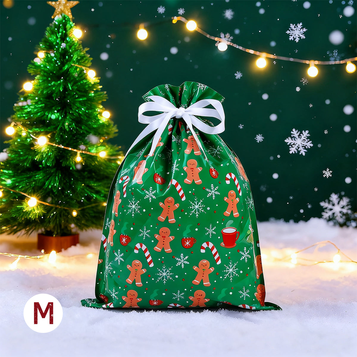 Christmas Cheer Drawstring Gift Bags