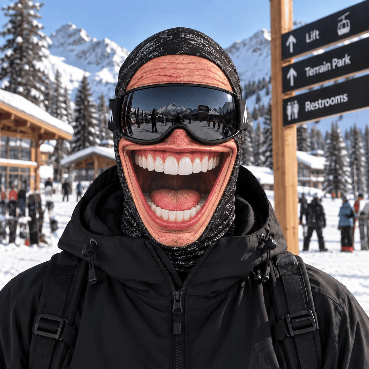๐ฟ Realistic Face Balaclava โ Funny Ski & Snowboard Mask for Cold Weather Adventures