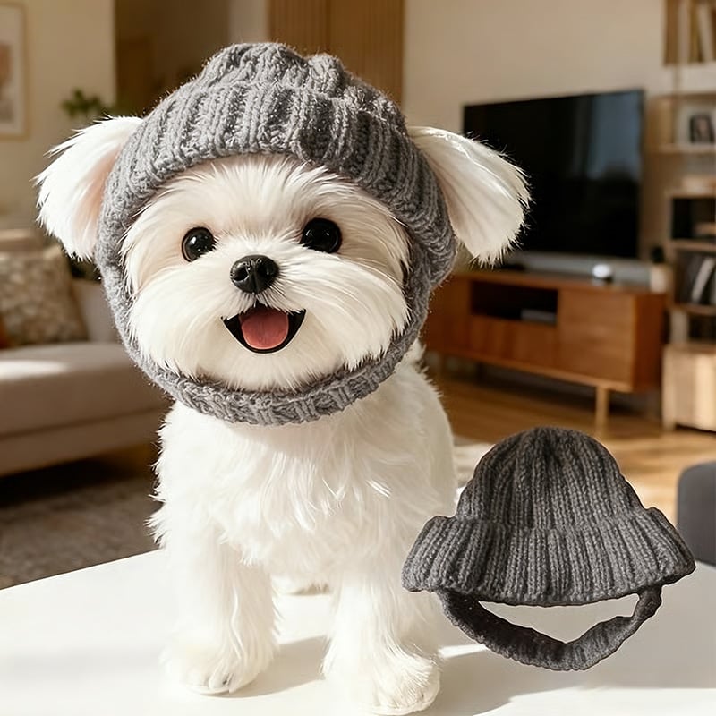 š„ BUY 2 GET 1 FREE - š¾Red Wool Knit Dog Beanie with Ear Flaps ā Warm Winter Hat