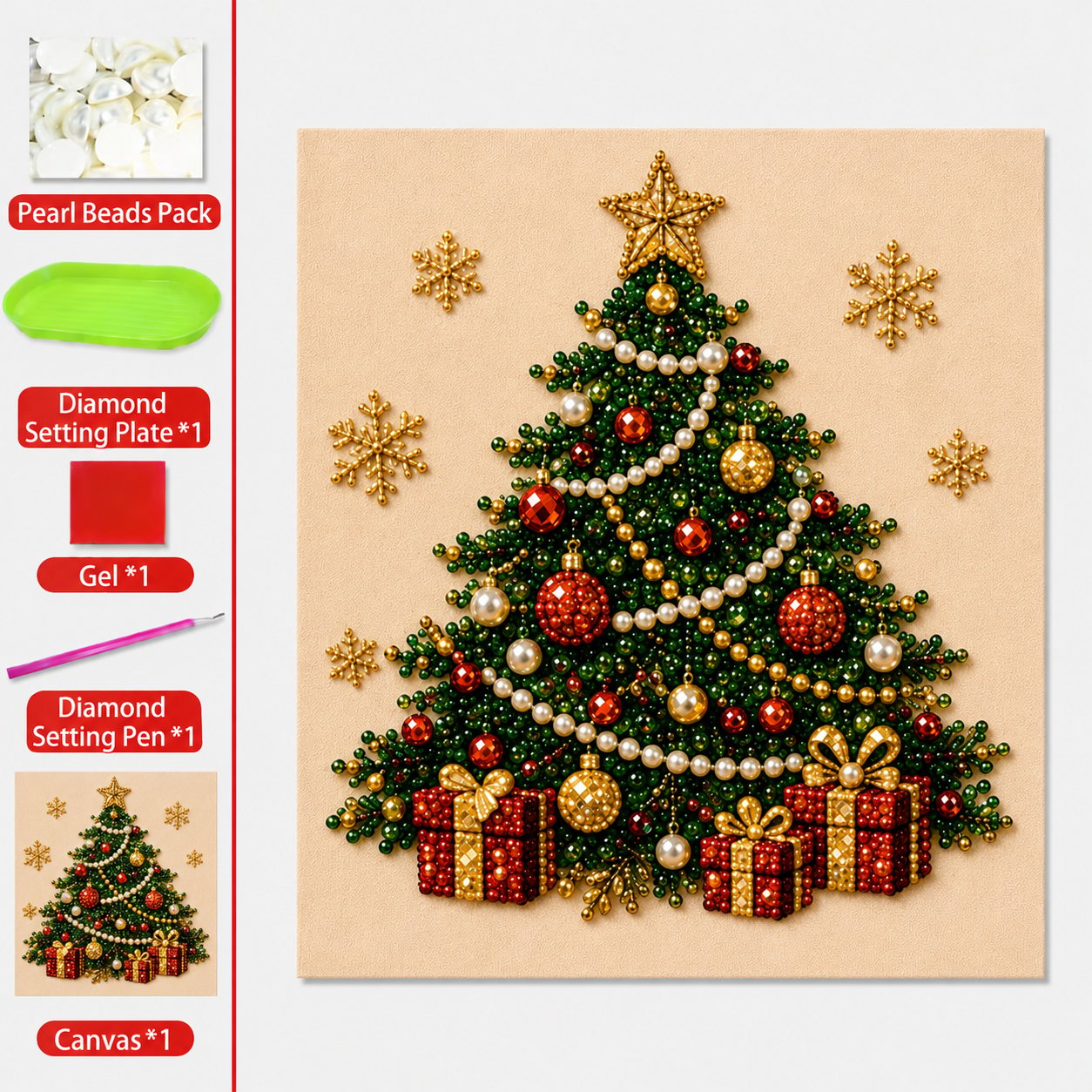 5-in-1 3D Pearl Art Kit β Christmas DIY Craft Set for Kids & Family Creative Fun