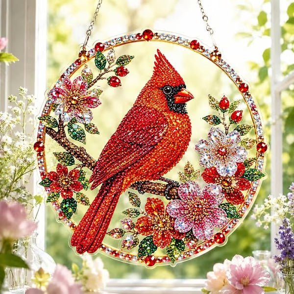 Christian Cross & Dove Diamond Art Hanging Ornament Kit