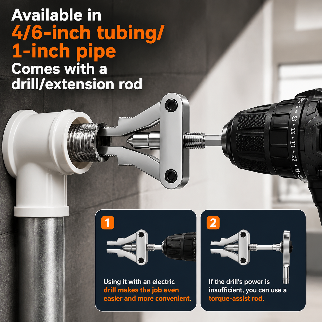 π§ Broken Pipe Thread Extractor | Drill-Powered Nipple Remover