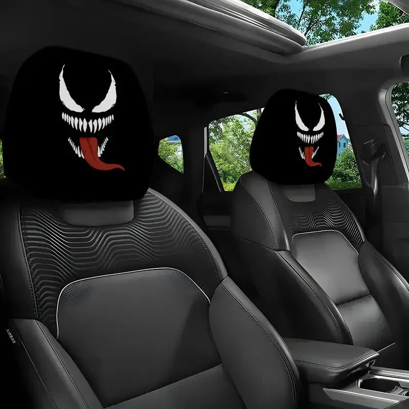 😆 Funny Cartoon Car Headrest Covers – 2PCS Universal Fit
