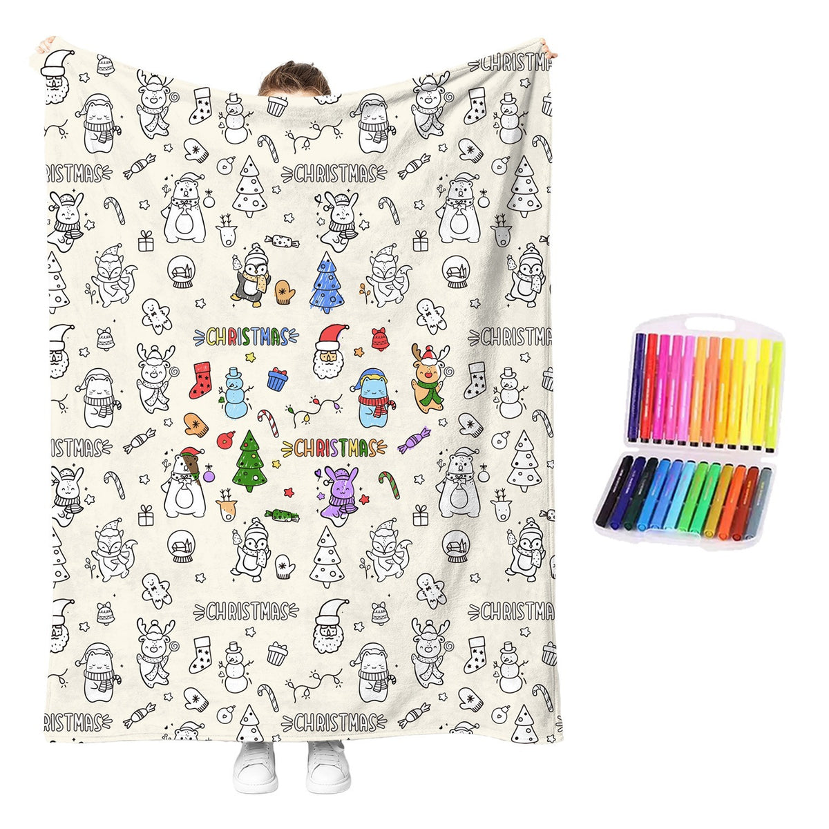 DIY Coloring Blanket with 12 Markers