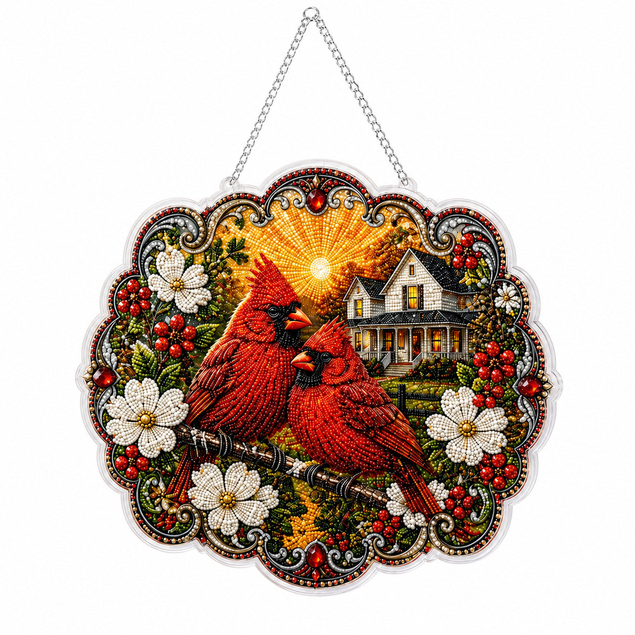 Christian Cross & Dove Diamond Art Hanging Ornament Kit