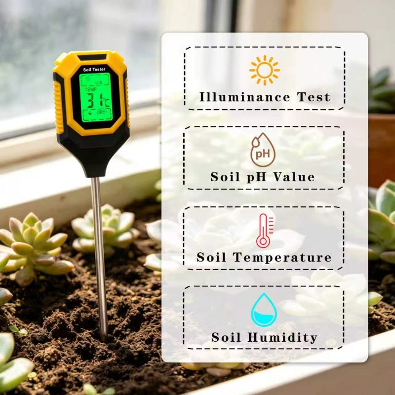 4-in-1 Soil Moisture Meter Ph Tester