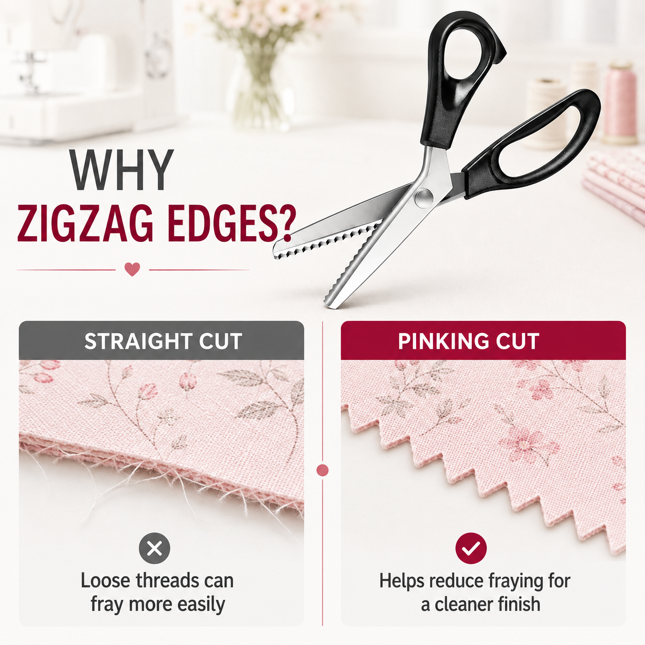 Stainless Steel Zig Zag Scissors with Serrated Teeth