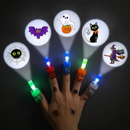 👻🎃 Halloween Finger Projector Rings – LED Party Favors for Kids
