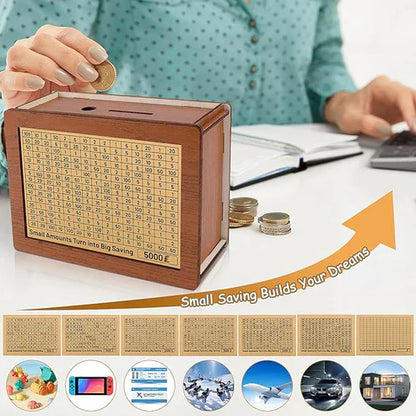 🔥🔥Wooden Lottery Ticket Game Board & Money Box with Counter