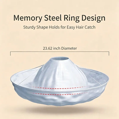 Umbrella‑Style Hair Cutting Cape with Memory Steel Ring for Home Grooming
