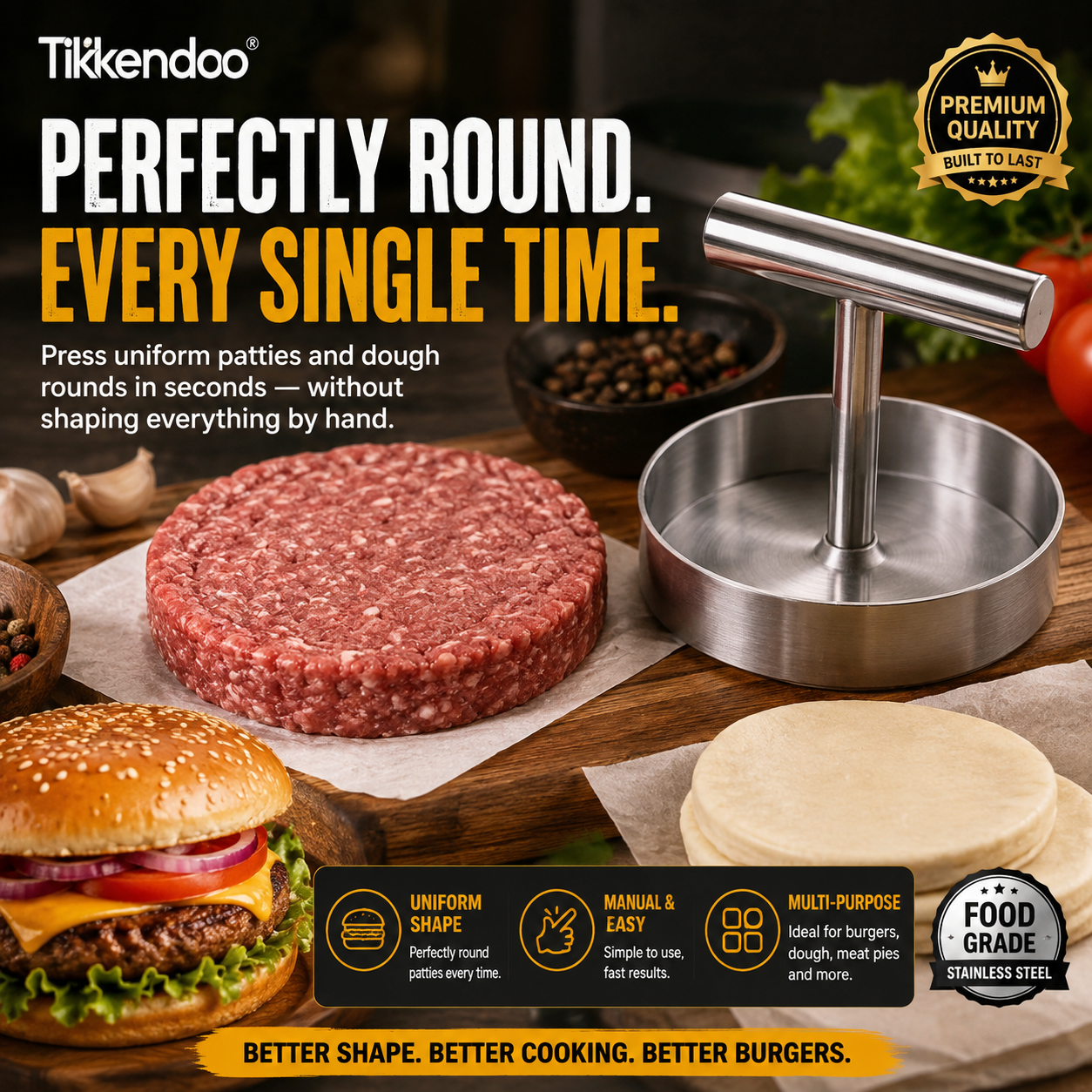 🍔 BBQ FAVORITE | Manual Burger Patty Press
