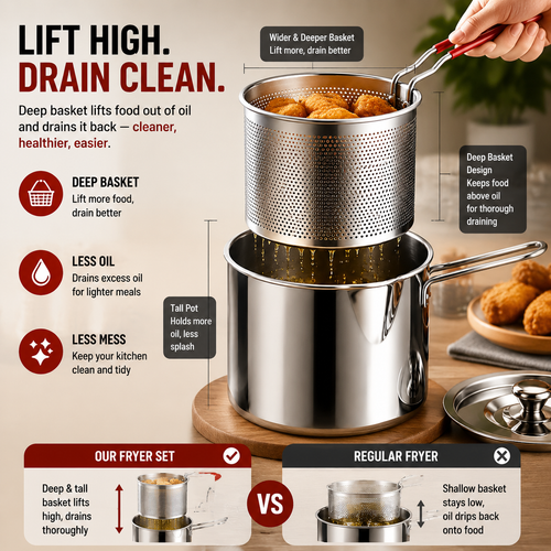 🍟 Personal Mini Deep Fryer Set