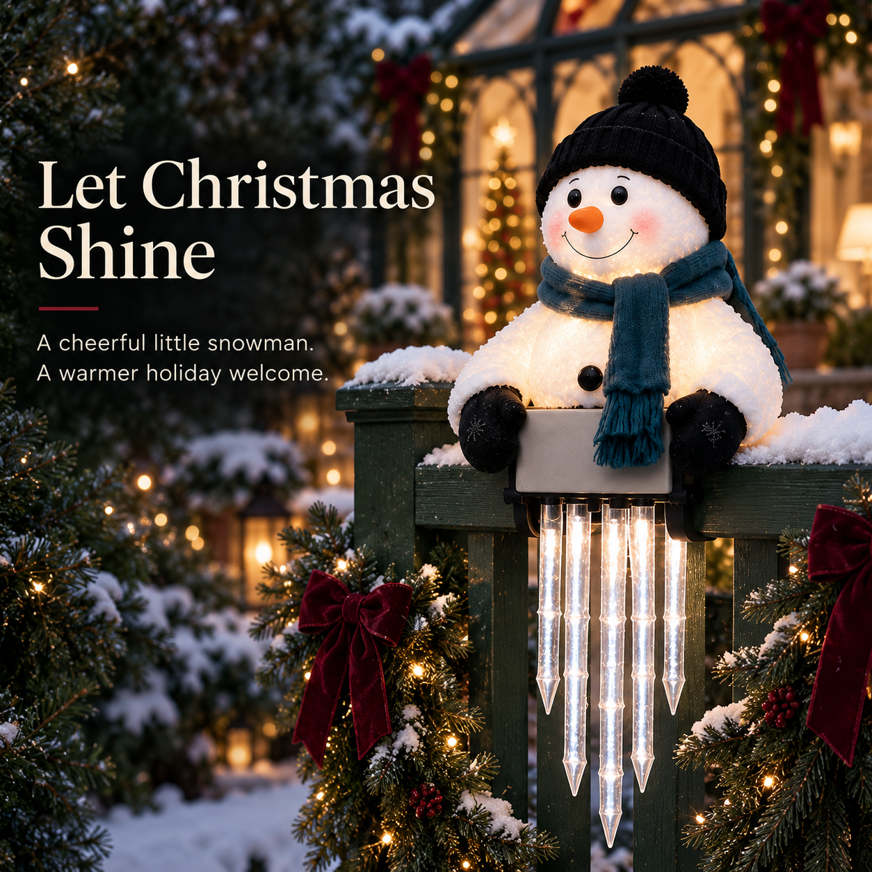 ☃️WinterGlow Snowman Icicle Light Decor