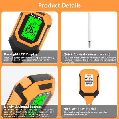 4-in-1 Soil Moisture Meter Ph Tester