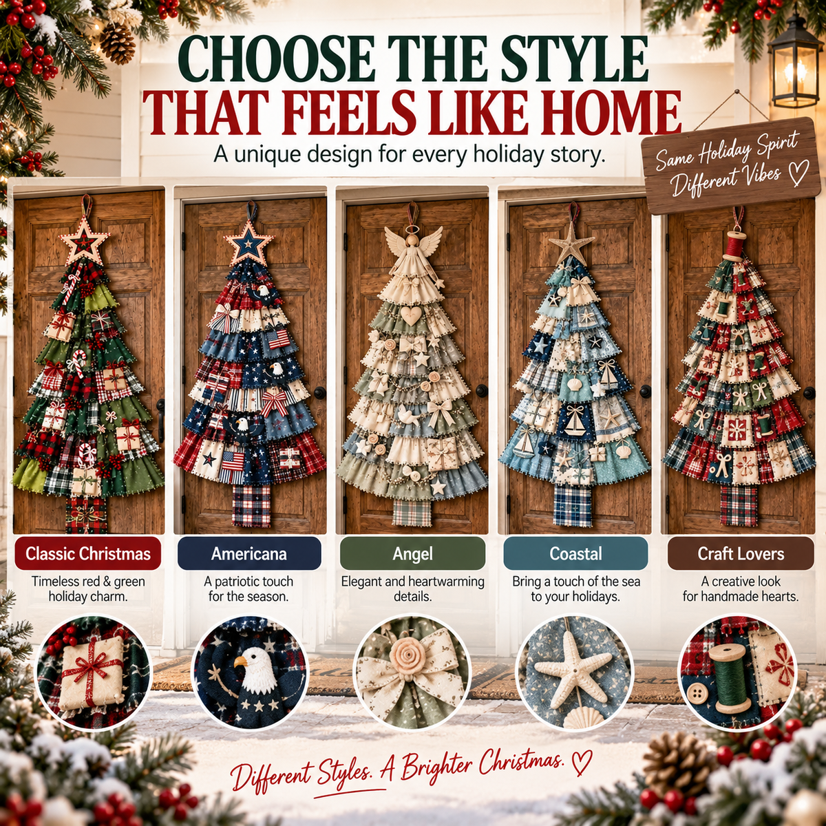 🎄 CHRISTMAS DOOR FAVORITE| Layered Fabric Tree Hanging