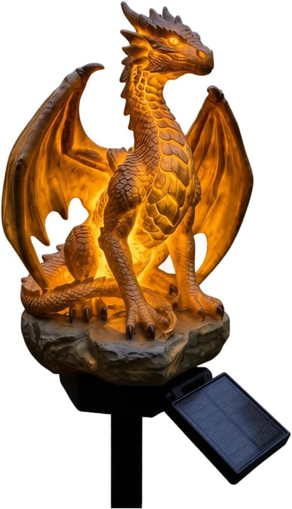 Solar Dragon Garden Statue Light