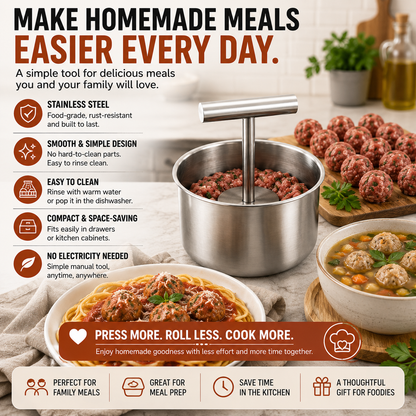 🍝Stainless Steel Meatball Press for Uniform Home‑Made Meatballs