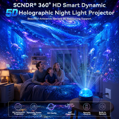 360° Smart Holographic Starry Sky Projector (HD Smart Dynamic 5D)
