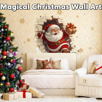 🔥Buy 5 Get 5[10Pcs &💥Free Shipping]Santa Claus Breakthrough Wall Stickers🎄