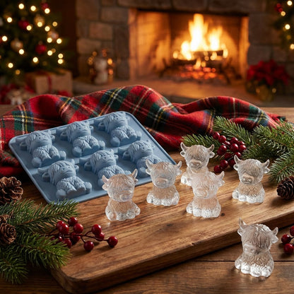 🐇🐰 Mini Highland Cow/Rabbit Ice Cube Mold – Cute 3D Ice for Drinks, Parties & Gifts