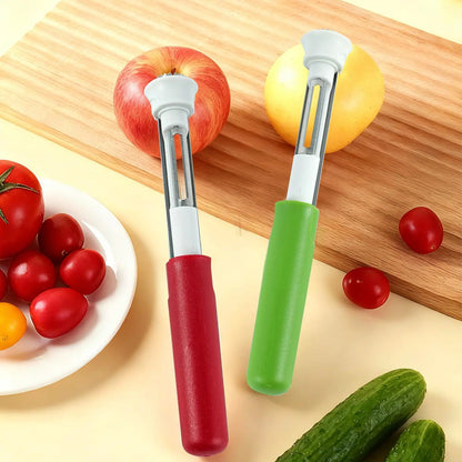 2-in-1 Apple Corer & Peeler – Stainless Steel Fruit Coring Tool for Apples, Pears & Peppers | Quick Seed Remover