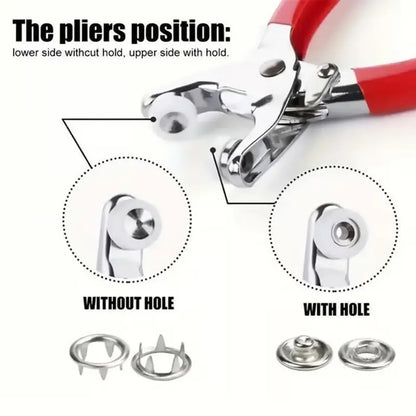 100pcs Invisible Colored Metal Buckle & 1 Count Manual Pressure Pliers