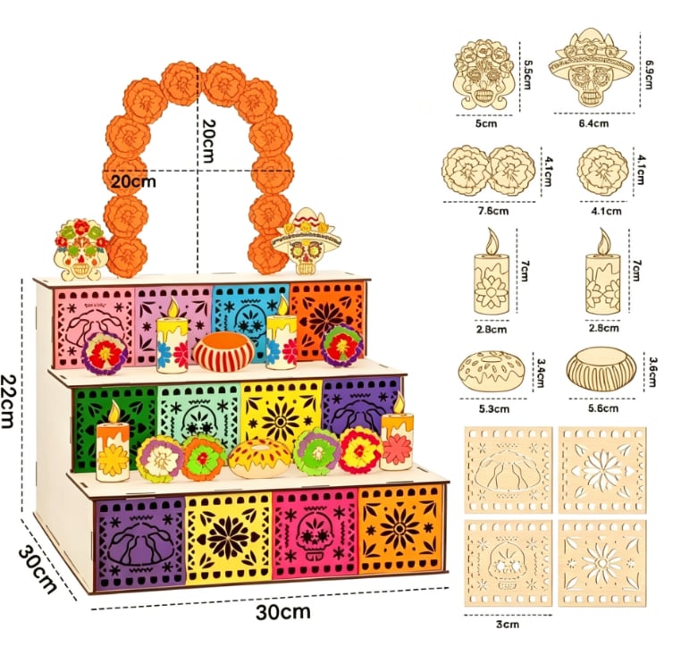 🏵️Day of the Dead Wooden Altar Display Set