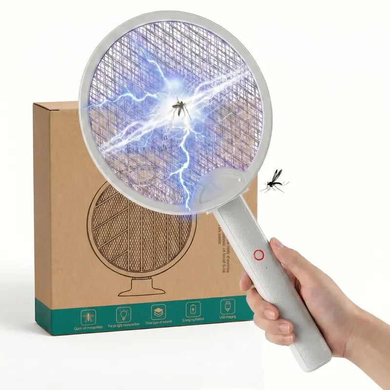 Foldable Electric Fly Swatter Racket– USB Rechargeable