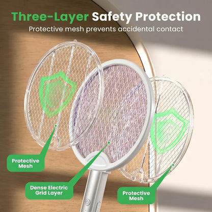 Foldable Electric Fly Swatter Racket– USB Rechargeable
