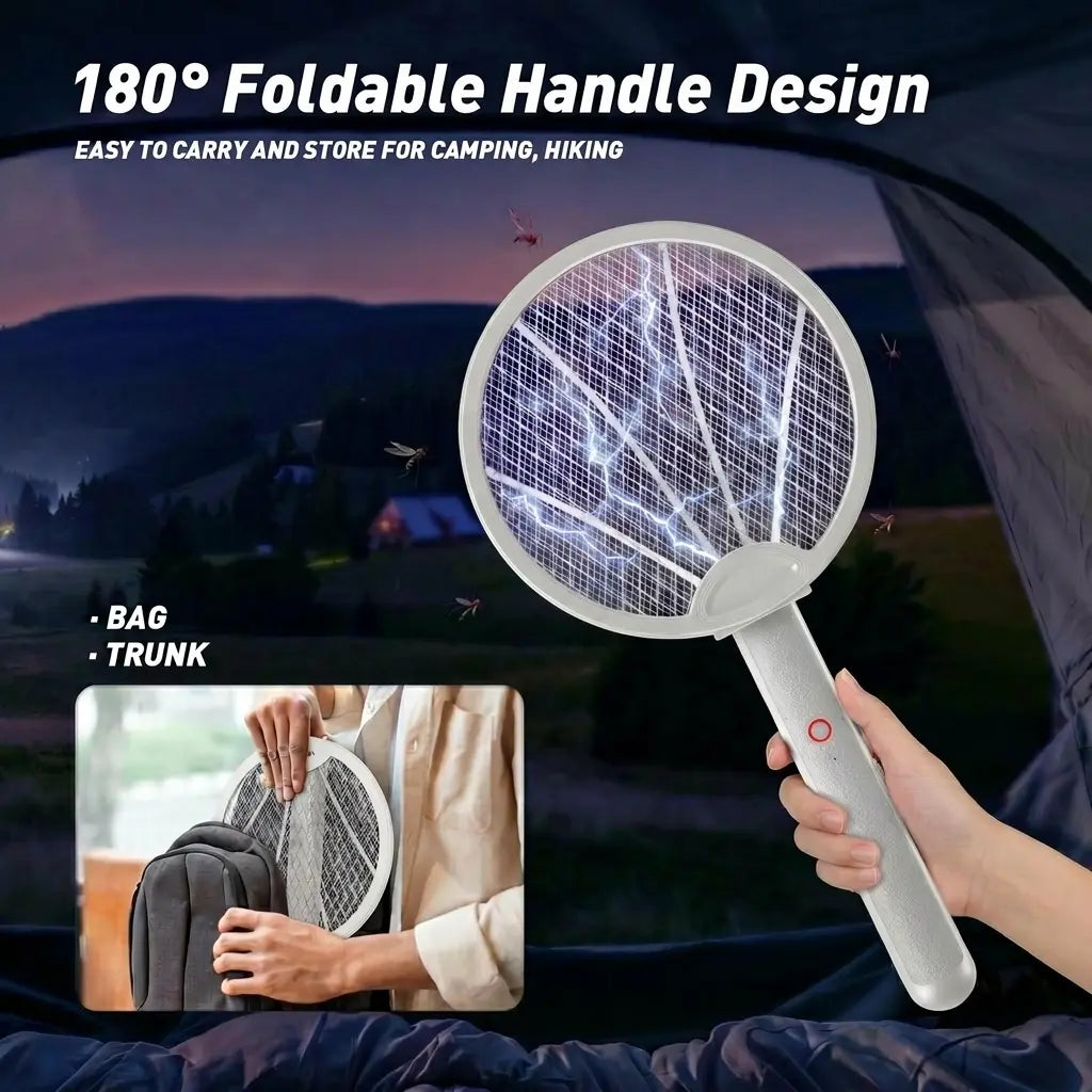 Foldable Electric Fly Swatter Racket– USB Rechargeable