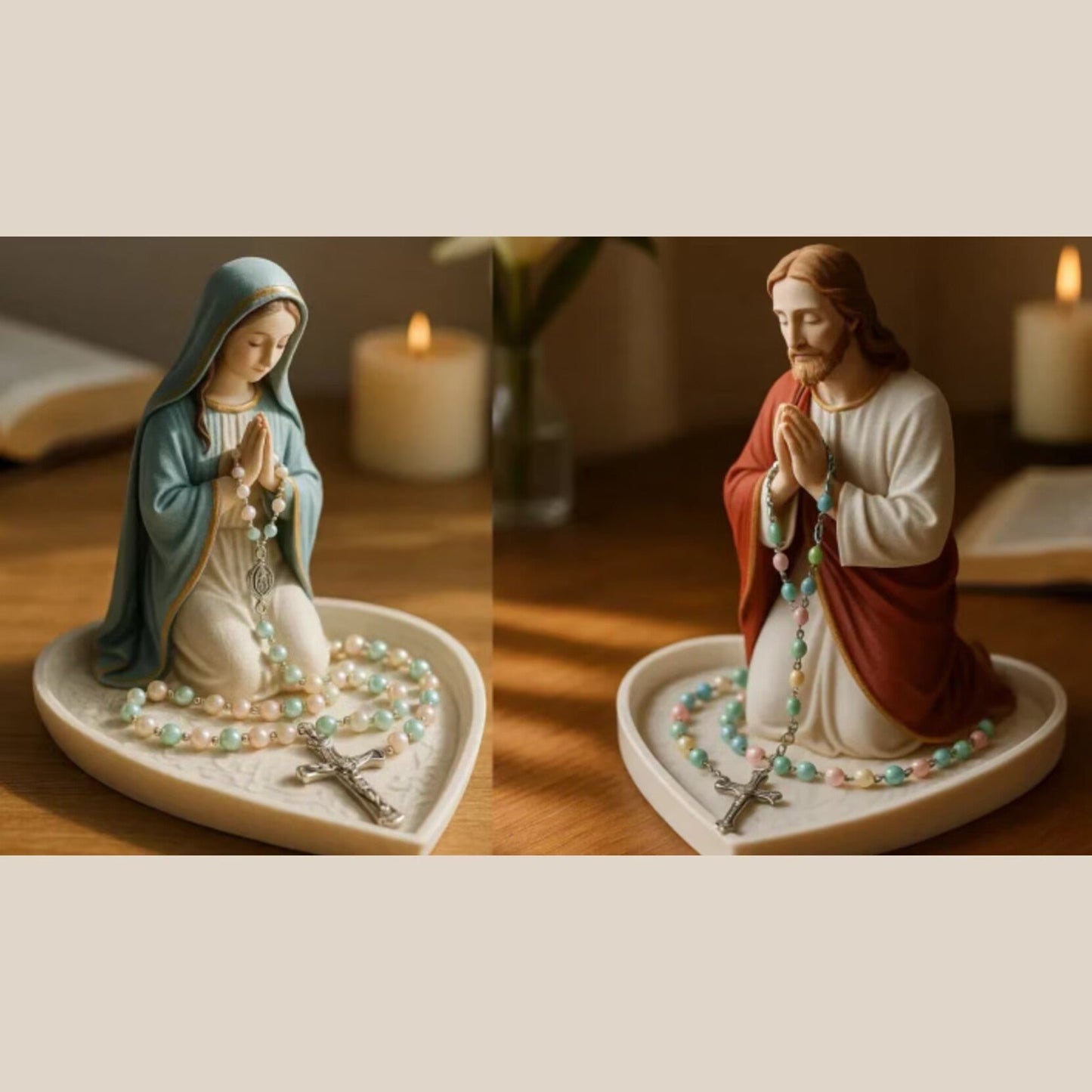 Virgin Mary Rosary Holder - With Necklace