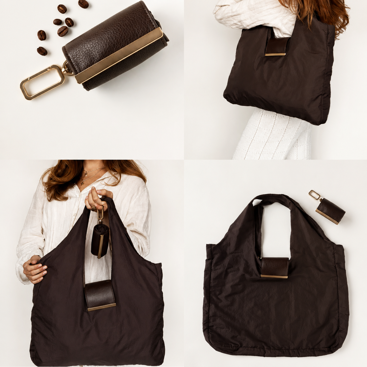 Foldable Keychain Shopping Bag, Eco Reusable Tote