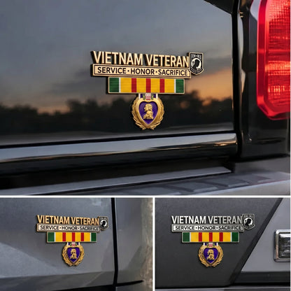 🎖️- Vietnam Veteran Tribute Car Emblem Metal Badge