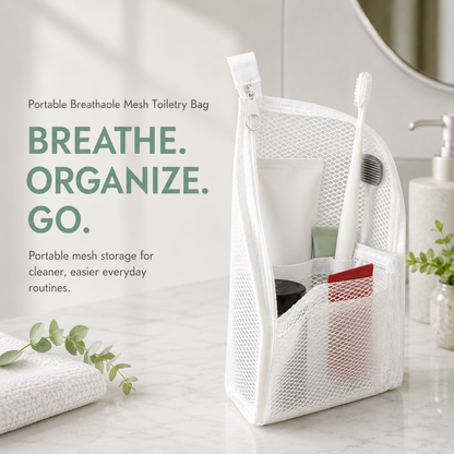 🧼 2-Pack Portable Quick-Dry Mesh Toiletry Bags