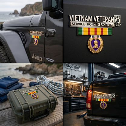 🎖️- Vietnam Veteran Tribute Car Emblem Metal Badge