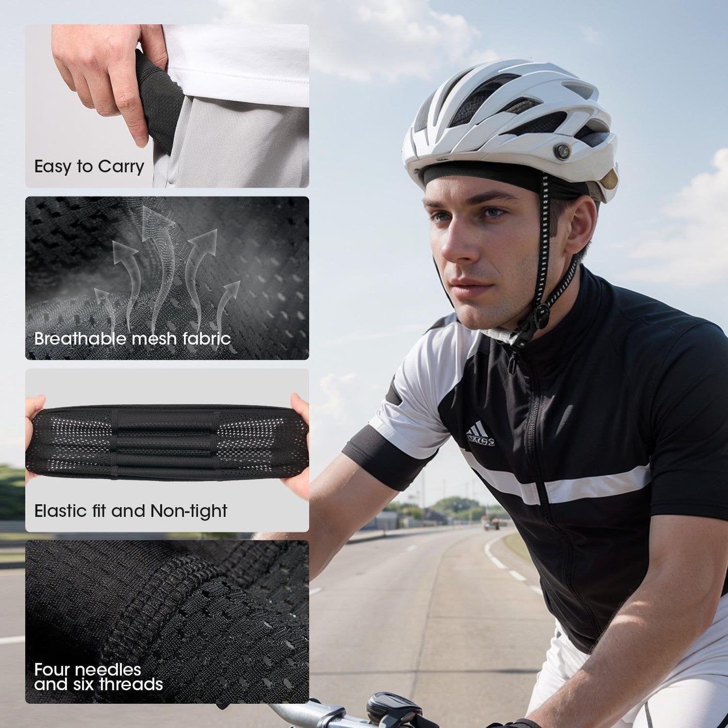2-Pack Breathable Skull Cap Helmet Liner