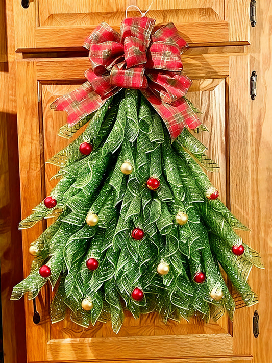 Handmade Christmas Tree Wreath for Front Door