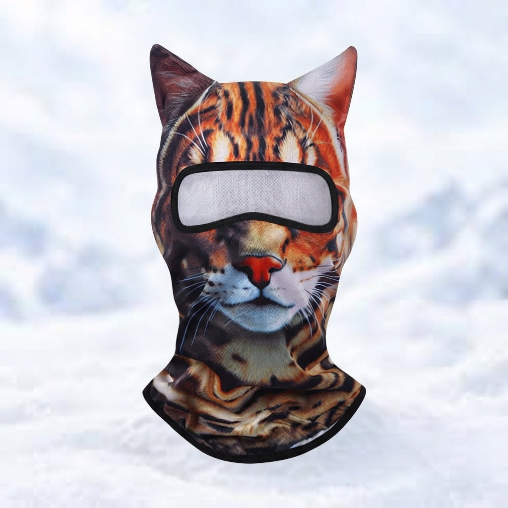 3D Cat Ski Mask with Ears – Funny Windproof Balaclava for Skiing & Festivals