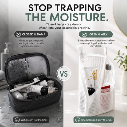 🧼 2-Pack Portable Quick-Dry Mesh Toiletry Bags