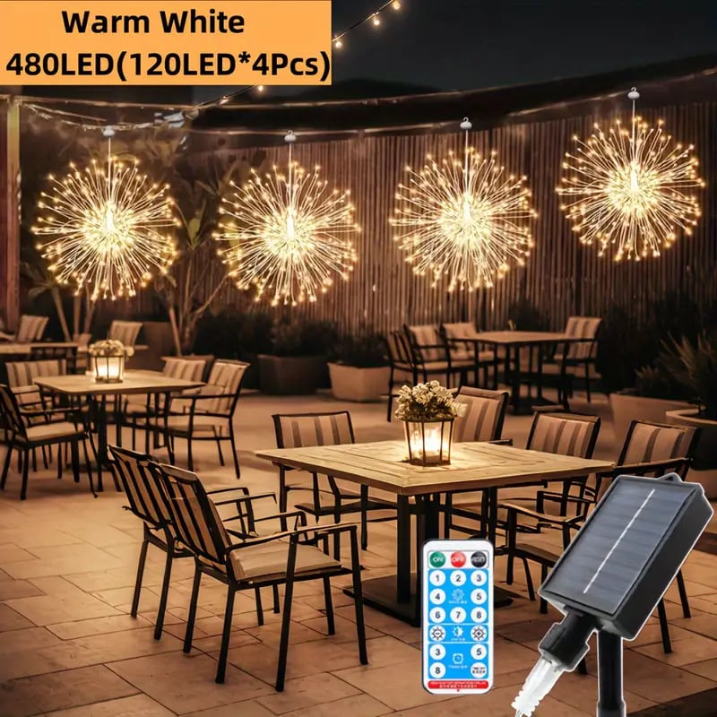 🎆 4-Pack Solar Fireworks Lights