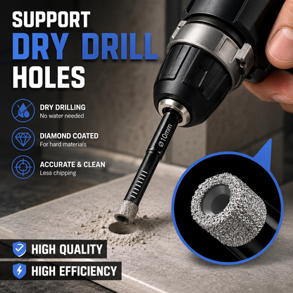 ⚡️6 Pcs Diamond Drill Bits Set, 1/4 5/6 3/8 1/2 Inch Brazed Diamond Drill Bits
