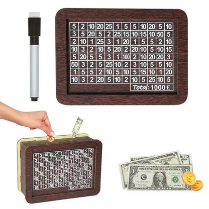 🔥🔥Wooden Lottery Ticket Game Board & Money Box with Counter