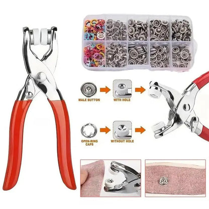 100pcs Invisible Colored Metal Buckle & 1 Count Manual Pressure Pliers