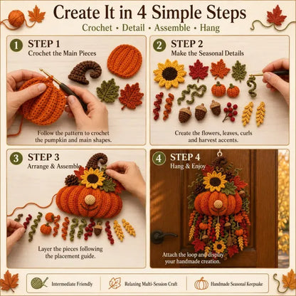 DIY Seasonal 3D Crochet Door Hanger Kit Collection