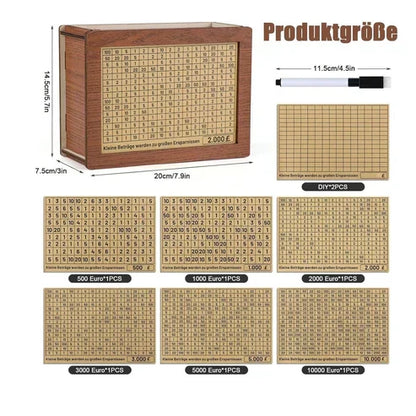 🔥🔥Wooden Lottery Ticket Game Board & Money Box with Counter