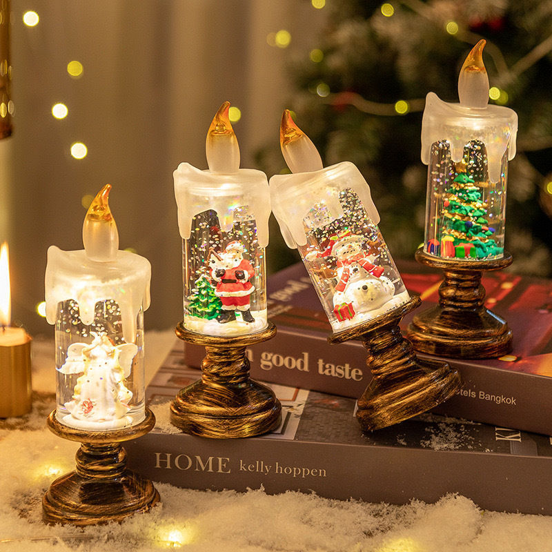 Christmas Crystal Candle Lamp Ornaments