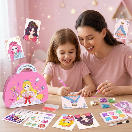 👗Special Diamond Painting & Princess Book Makeup Craft Kits Foil Art Books Set Play on Paper