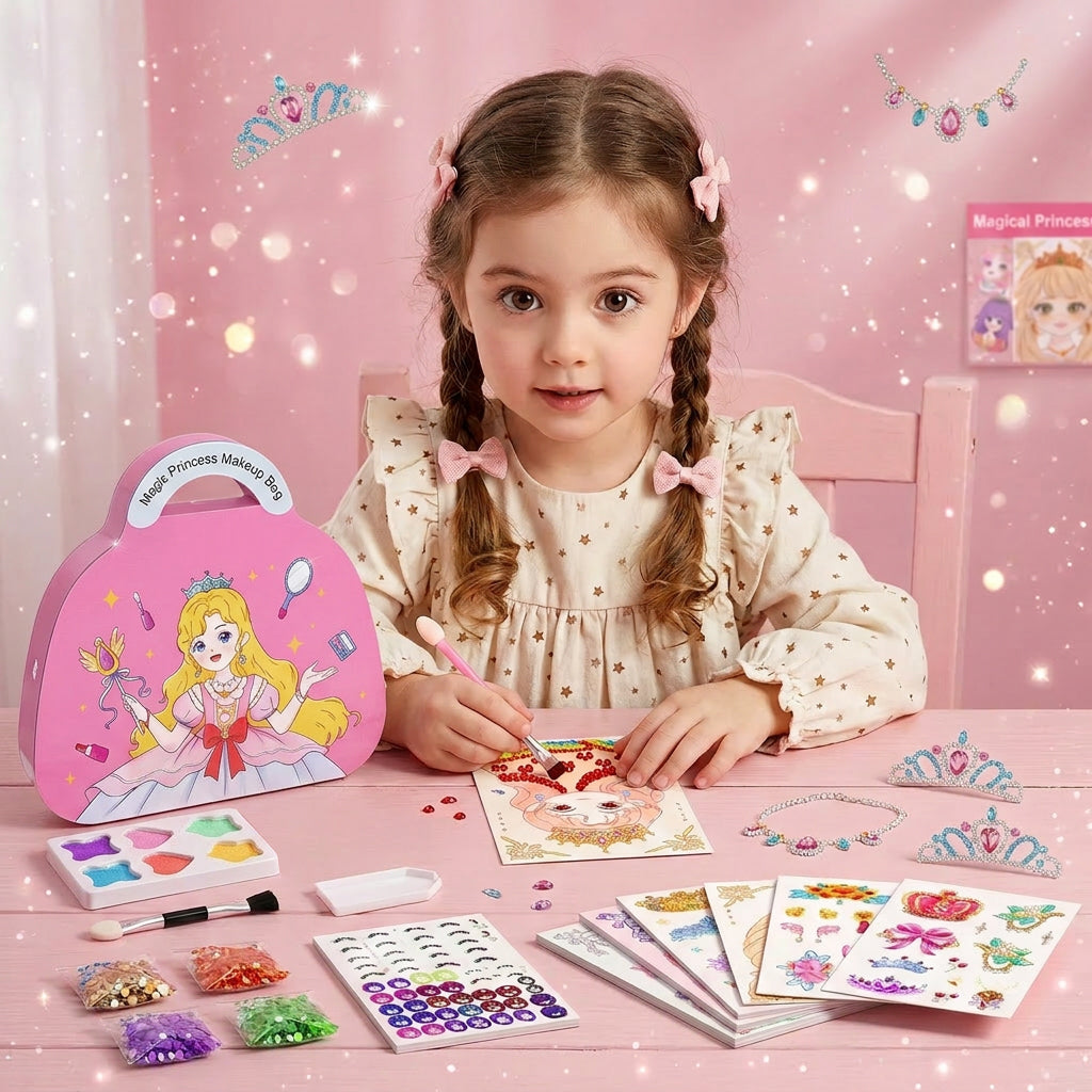 👗Special Diamond Painting & Princess Book Makeup Craft Kits Foil Art Books Set Play on Paper
